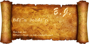 Bús Jolán névjegykártya