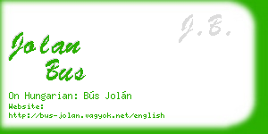 jolan bus business card